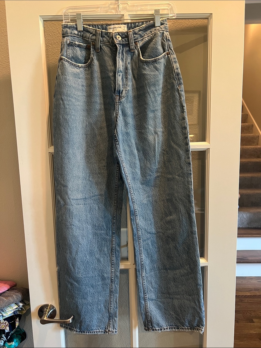 Abercrombie & Fitch Light Blue Wide Leg Jeans - Relaxed Fit